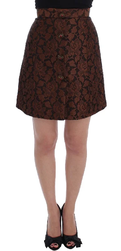 Dolce & Gabbana Elegant Brocade Bubble Skirt wool skirt warm
