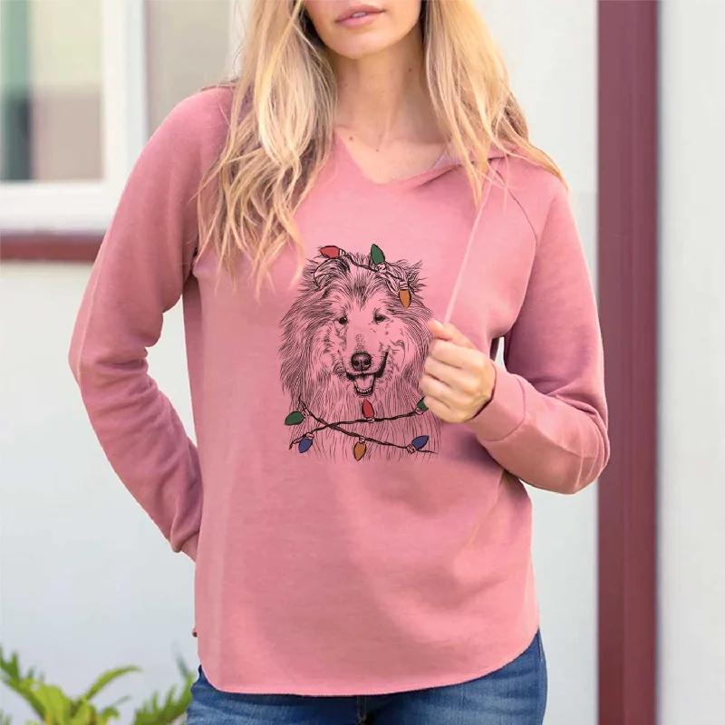 Christmas Lights Donnan the Rough Collie - Cali Wave Hooded Sweatshirt Hoodie with Tie-Dye Psychedelic Retro Christmas Lights Donnan the Rough Collie - Cali Wave Hooded Sweatshirt Hoodie with Tie-Dye Psychedelic Retro