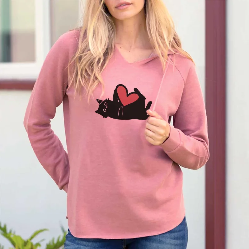 Love Always Black Cat - Smash - Cali Wave Hooded Sweatshirt Hoodie with Set-In Sleeves Structured Classic Love Always Black Cat - Smash - Cali Wave Hooded Sweatshirt Hoodie with Set-In Sleeves Structured Classic