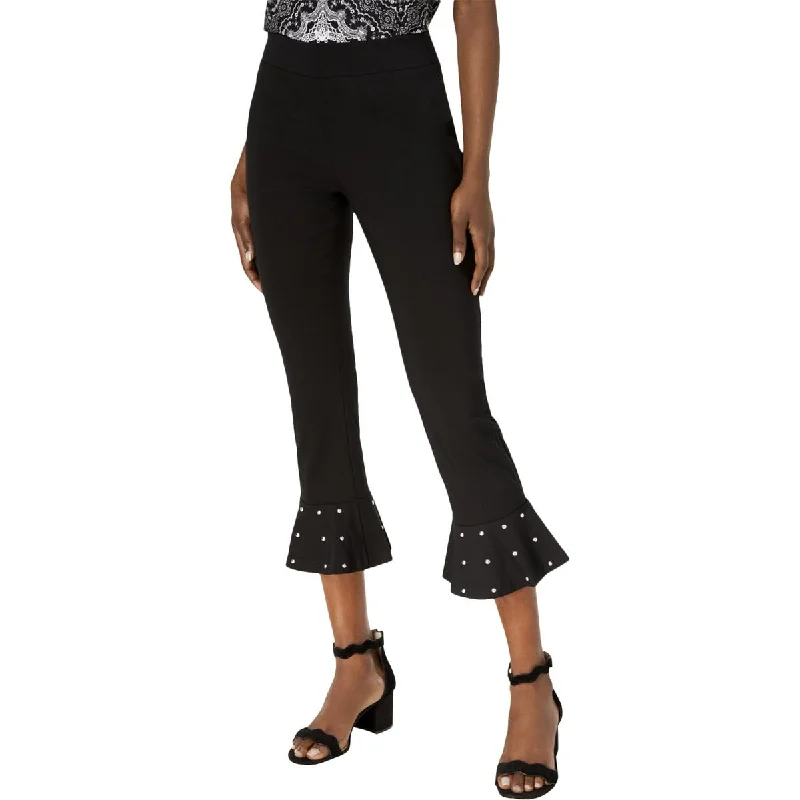 INC Womens Studded Ruffle Hem Capri Pants Casual Sweatpants Style