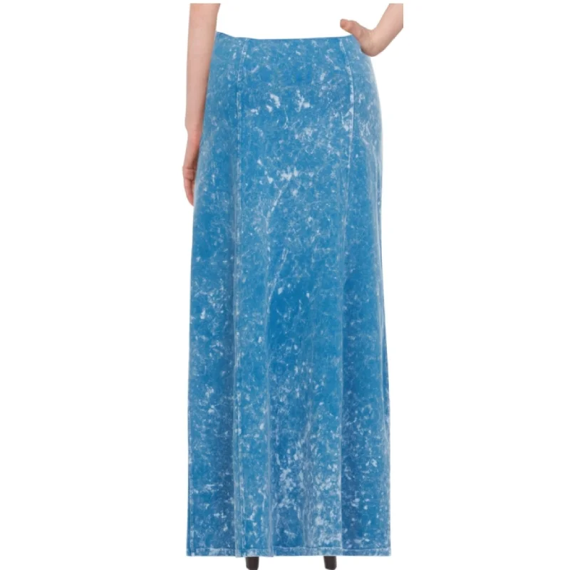 Baby O Acid Washed Rib Panel Skirt 36" casual skirt length
