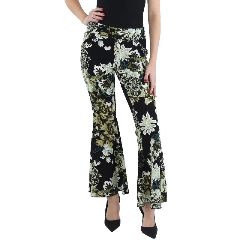 Calvin Klein Womens Mid Rise Special Occasion Flared Pants Casual Wide Pants