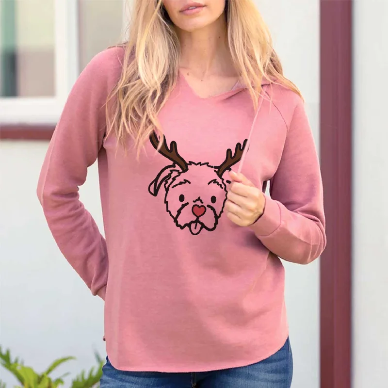 Red Nose Shih Tzu - Koko - Cali Wave Hooded Sweatshirt Hoodie with Hem Elastic Stretchable Comfortable Red Nose Shih Tzu - Koko - Cali Wave Hooded Sweatshirt Hoodie with Hem Elastic Stretchable Comfortable