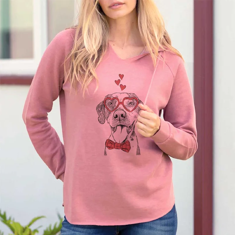 Valentine Ace Boogie the Mixed Breed - Cali Wave Hooded Sweatshirt Hoodie with Front Slit Layering Stylish Valentine Ace Boogie the Mixed Breed - Cali Wave Hooded Sweatshirt Hoodie with Front Slit Layering Stylish