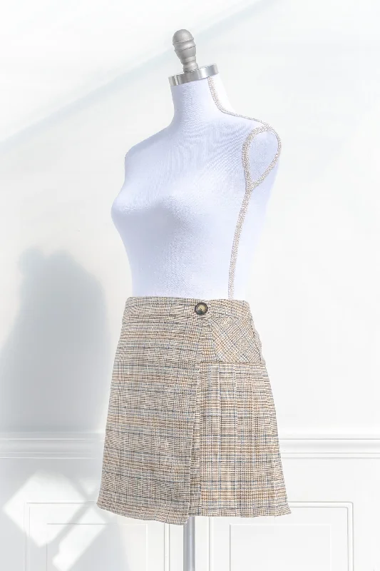 Tatianna Plaid Mini Skirt velvet skirt glossy