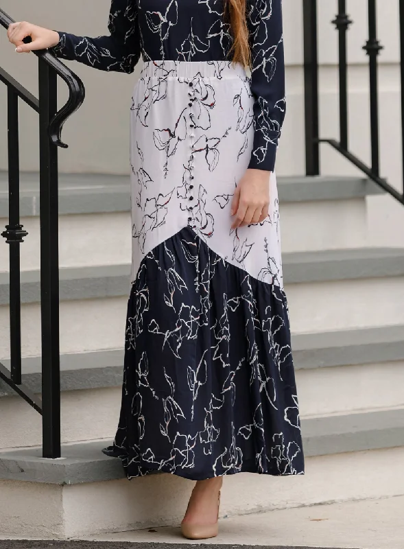 Signature Two-Tone Print Skirt denim skirt trendy