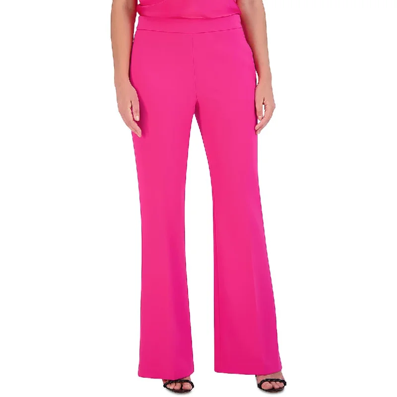 BCBGMAXAZRIA Womens High Waist Pocket Flared Pants Classic Stretch Pants