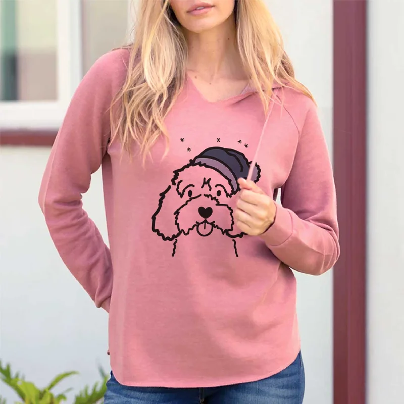 Frosty Cavapoo - Cali Wave Hooded Sweatshirt Hoodie with Ribbed Cuffs Snug Fit Comfort Frosty Cavapoo - Cali Wave Hooded Sweatshirt Hoodie with Ribbed Cuffs Snug Fit Comfort
