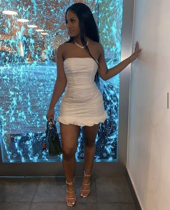 tight strapless satin party dress homecoming dance birthday party,DS14013 Tunics Evening elegant tight strapless satin party dress homecoming dance birthday party,DS14013 Tunics Evening elegant