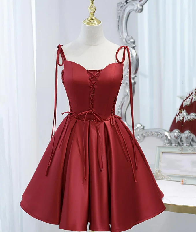 Homecoming Dresses,satin lace-up short prom dress party dress,DP24563 Tunics Bridal satin Homecoming Dresses,satin lace-up short prom dress party dress,DP24563 Tunics Bridal satin