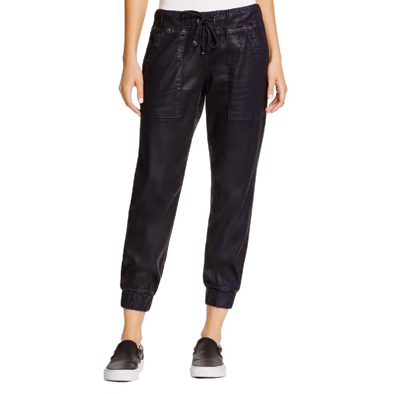 Bella Dahl Womens Chambray Drawstring Jogger Pants Chic Capri Pants