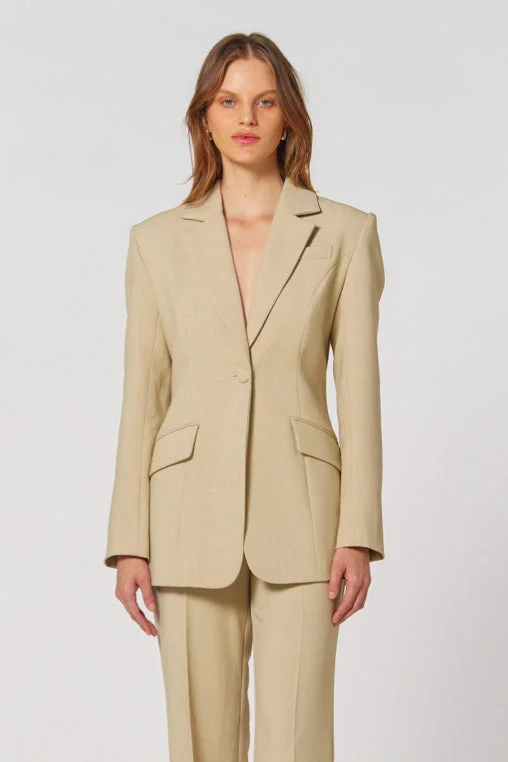 Kianna Greta Blazer - Oyster Women's Vintage Suit
