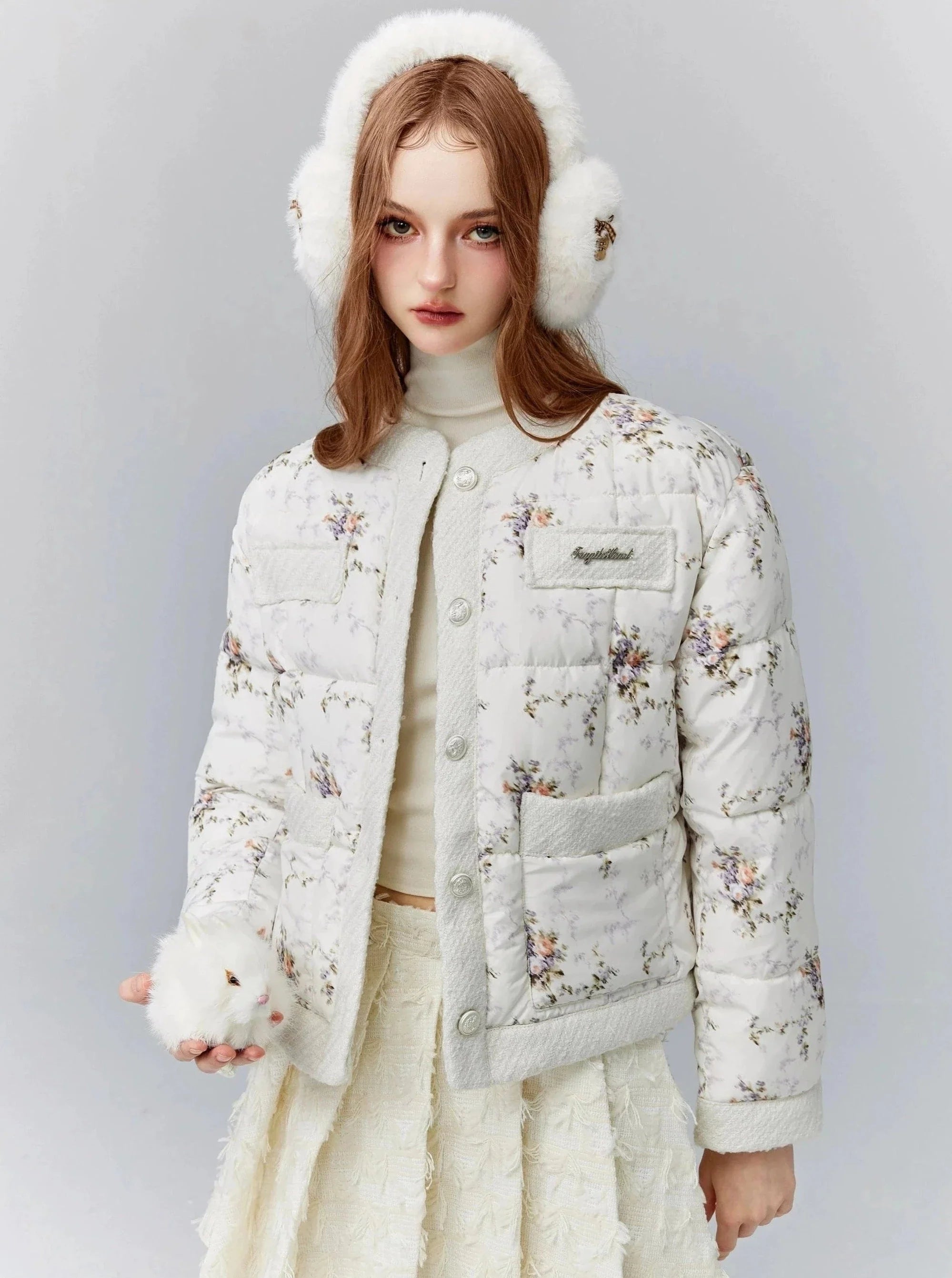 Floral Quilted Cropped Jacket One-Shoulder Jacket Off-the-Shoulder Jacket Asymmetrical Jacket Floral Quilted Cropped Jacket One-Shoulder Jacket Off-the-Shoulder Jacket Asymmetrical Jacket