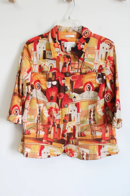 C.J. Banks Stretch Pink and Tan Patterned Jacket | XL Belted Jacket Elasticated Jacket Padded Jacket C.J. Banks Stretch Pink and Tan Patterned Jacket | XL Belted Jacket Elasticated Jacket Padded Jacket
