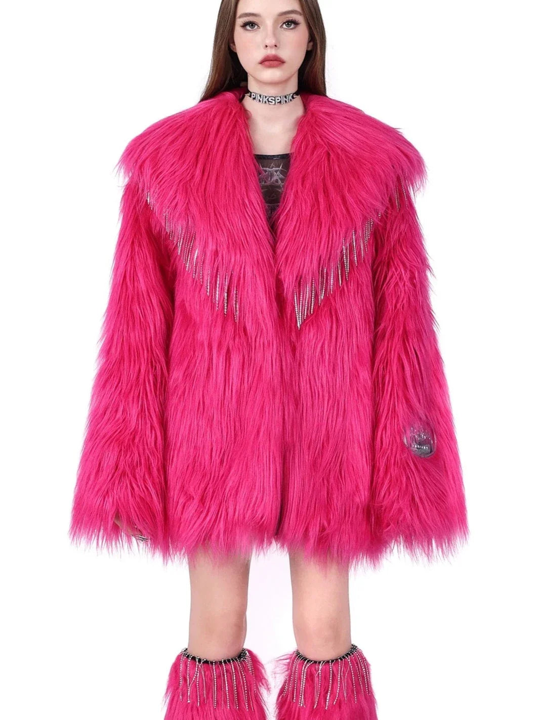 PINKSPINK Vibrant Faux Fur Jacket - Hot Pink Tiered Jacket Buttoned Jacket Zippered Jacket PINKSPINK Vibrant Faux Fur Jacket - Hot Pink Tiered Jacket Buttoned Jacket Zippered Jacket