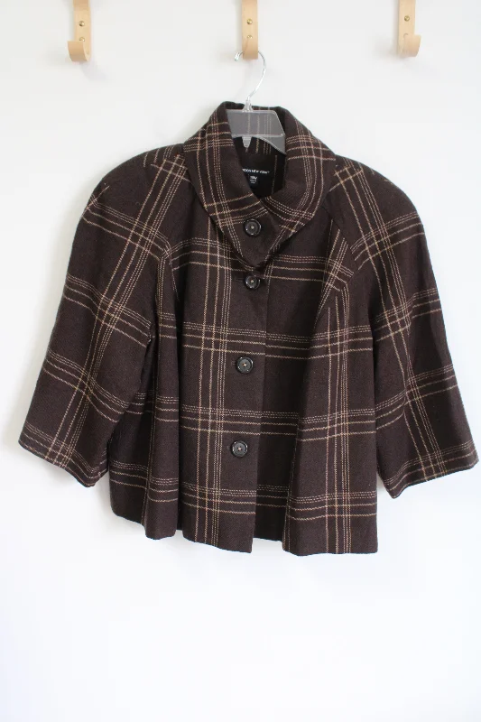 Briggs New York Button Down Brown Plaid Jacket | XL Insulated Jacket Fitted Jacket Loose Jacket Briggs New York Button Down Brown Plaid Jacket | XL Insulated Jacket Fitted Jacket Loose Jacket