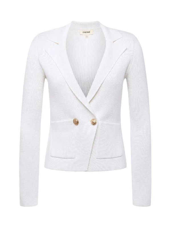 Sofia Knit Blazer White - L'AGENCE Women's Boutique Suit