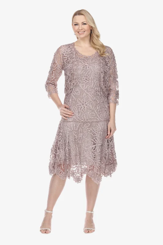 Soulmates 1501 Soutache Lace Tea-Length Cocktail Dress with Jacket Set Bomber Jacket Anorak Windbreaker Soulmates 1501 Soutache Lace Tea-Length Cocktail Dress with Jacket Set Bomber Jacket Anorak Windbreaker