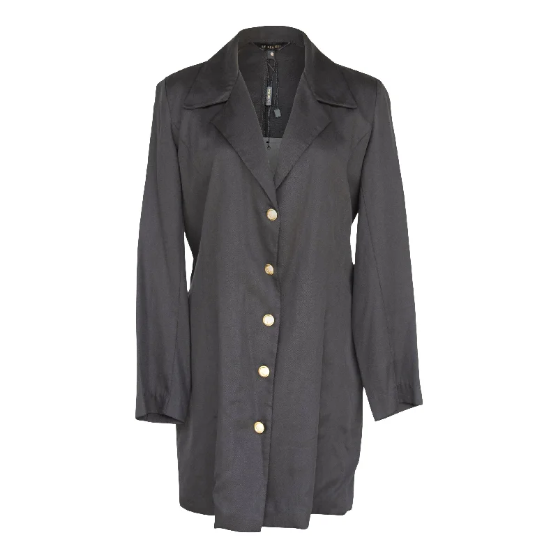 The Grace Long Blazer Dress in Black Women's Handmade Blazer
