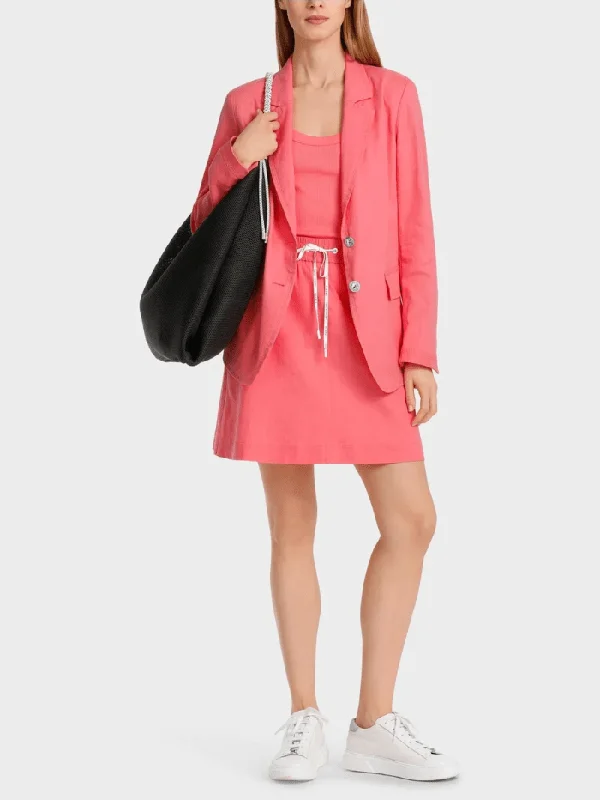 Marc Cain Sports Creased Look Blazer In Light Neon Coral Red WS 34.12 W03 COL 238 Women's Boutique Suit Marc Cain Sports Creased Look Blazer In Light Neon Coral Red WS 34.12 W03 COL 238 Women's Boutique Suit