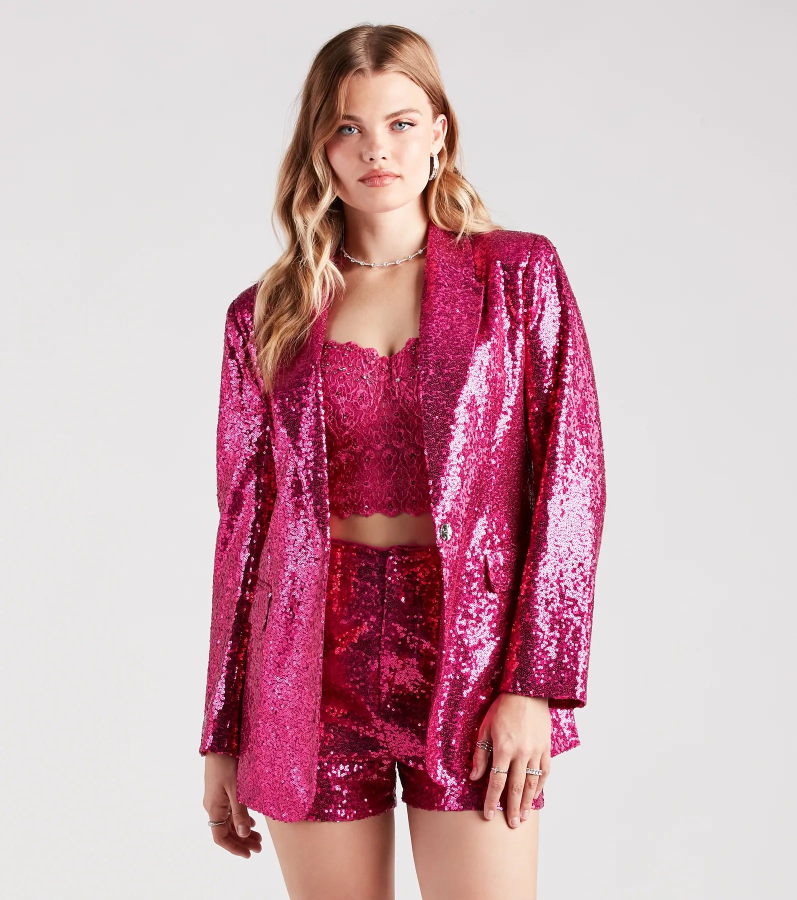 Made For The Glamour Sequin Blazer Cotton Blend Blazer