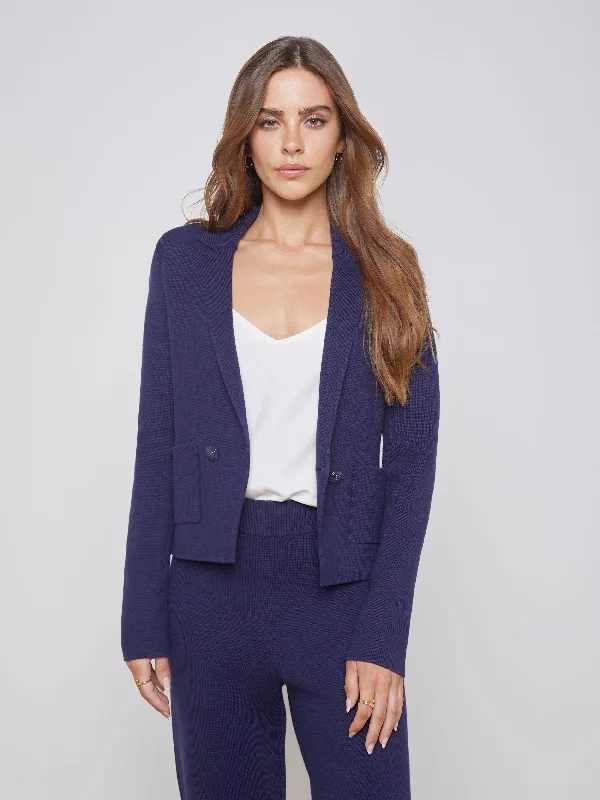 Sofia Knit Blazer Midnight - L'AGENCE Women's Custom Jacket