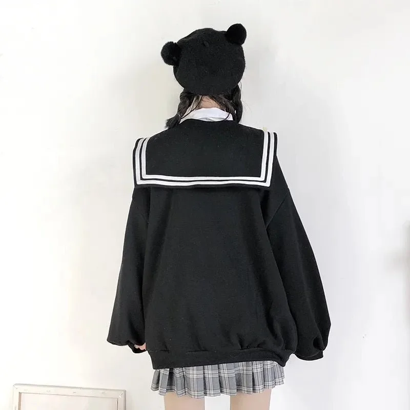 Womens Black Seifuku Jacket Faux Fur Fabric Real Fur Fabric Shearling Fabric