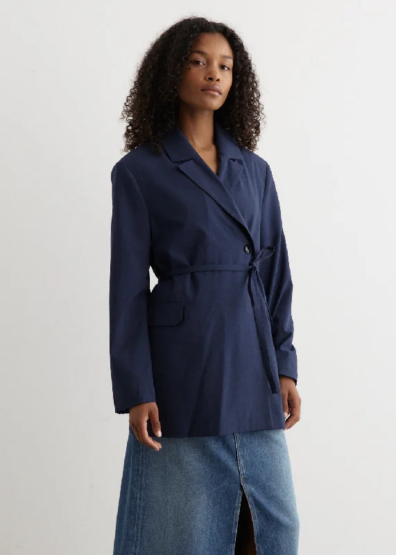 Drapey Melange Blazer Women's Trendy Suit