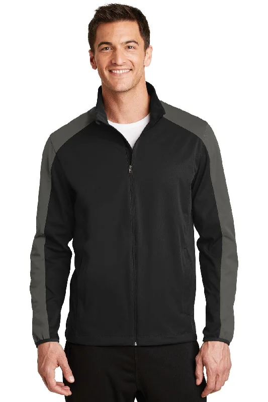 Port Authority Active Colorblock Soft Shell Jacket. J718 Zippered Front Buttoned Front Snap Front Port Authority Active Colorblock Soft Shell Jacket. J718 Zippered Front Buttoned Front Snap Front