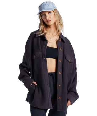 BILLABONG Women's Anytime Shacket Oversized Button Up Jacket Black Sands Jersey Jacket Tulle Jacket Batik Jacket BILLABONG Women's Anytime Shacket Oversized Button Up Jacket Black Sands Jersey Jacket Tulle Jacket Batik Jacket