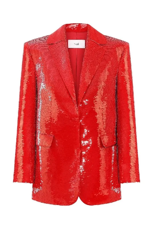 RED JADE SEQUINNED BLAZER Women's Vintage Suit