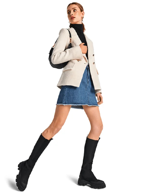 Riani Cream Tweed Double Breasted Blazer 381730 4176 Col 0110 Women's Boutique Suit