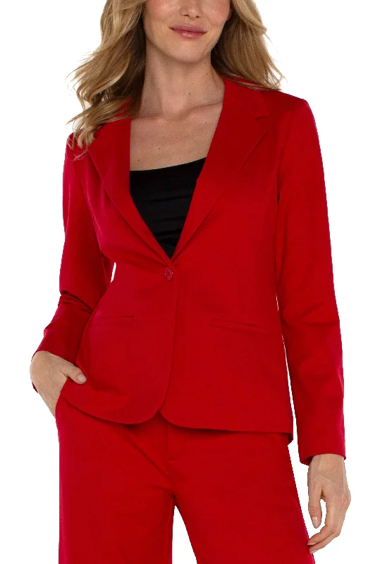 FITTED BLAZER SUPER STRETCH - TANGO RED Women's Elegant Suit