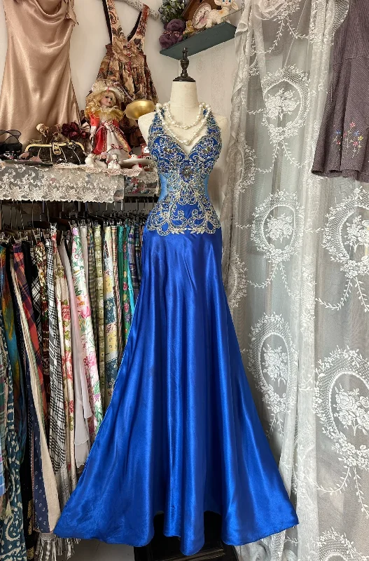 Royal Blue Halter Beading Mermaid Vintage Long Party Dress Formal Evening Dress, DP4580 Tunics Practical easy-care Royal Blue Halter Beading Mermaid Vintage Long Party Dress Formal Evening Dress, DP4580 Tunics Practical easy-care
