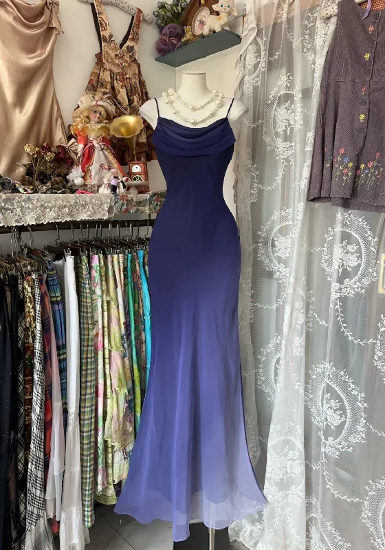 Purple Gradient Straps Mermaid Vintage Long Party Dress Evening Dress, DP4559 Tunics Top Casual Purple Gradient Straps Mermaid Vintage Long Party Dress Evening Dress, DP4559 Tunics Top Casual