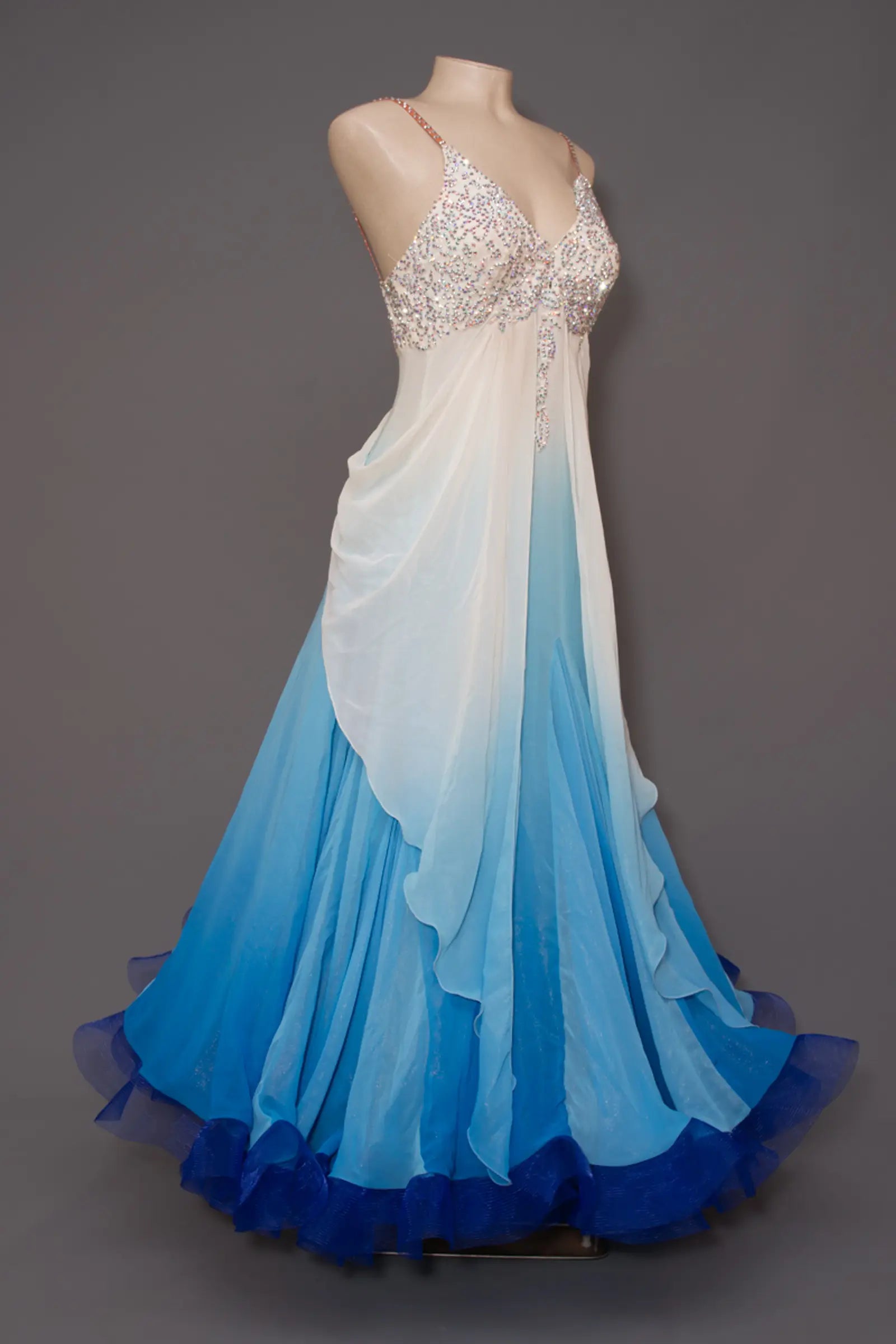 Spaghetti Straps A-Line Chiffon Ombre Vintage Party Dress, DP4291 A-Line Day Work