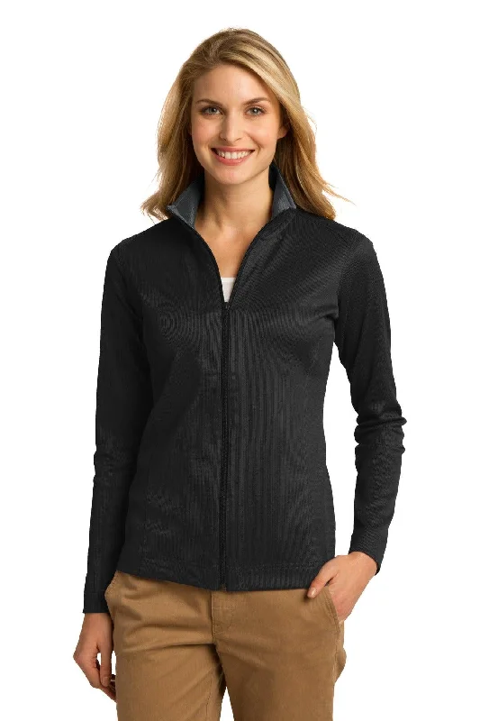 Port Authority Ladies Vertical Texture Full-Zip Jacket. L805 Satin Fabric Silk Fabric Chiffon Fabric