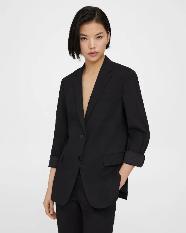 Cuffed Blazer Black - Theory Women Women's Classic Blazer