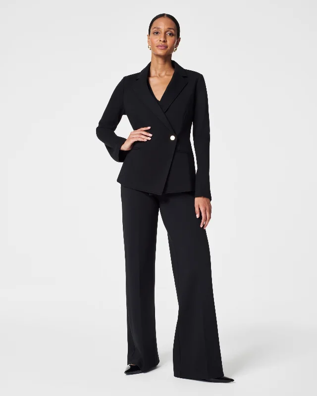 Perfect Asym Tailored Blazer Classic Black - SPANX Women's Luxurious Jacket