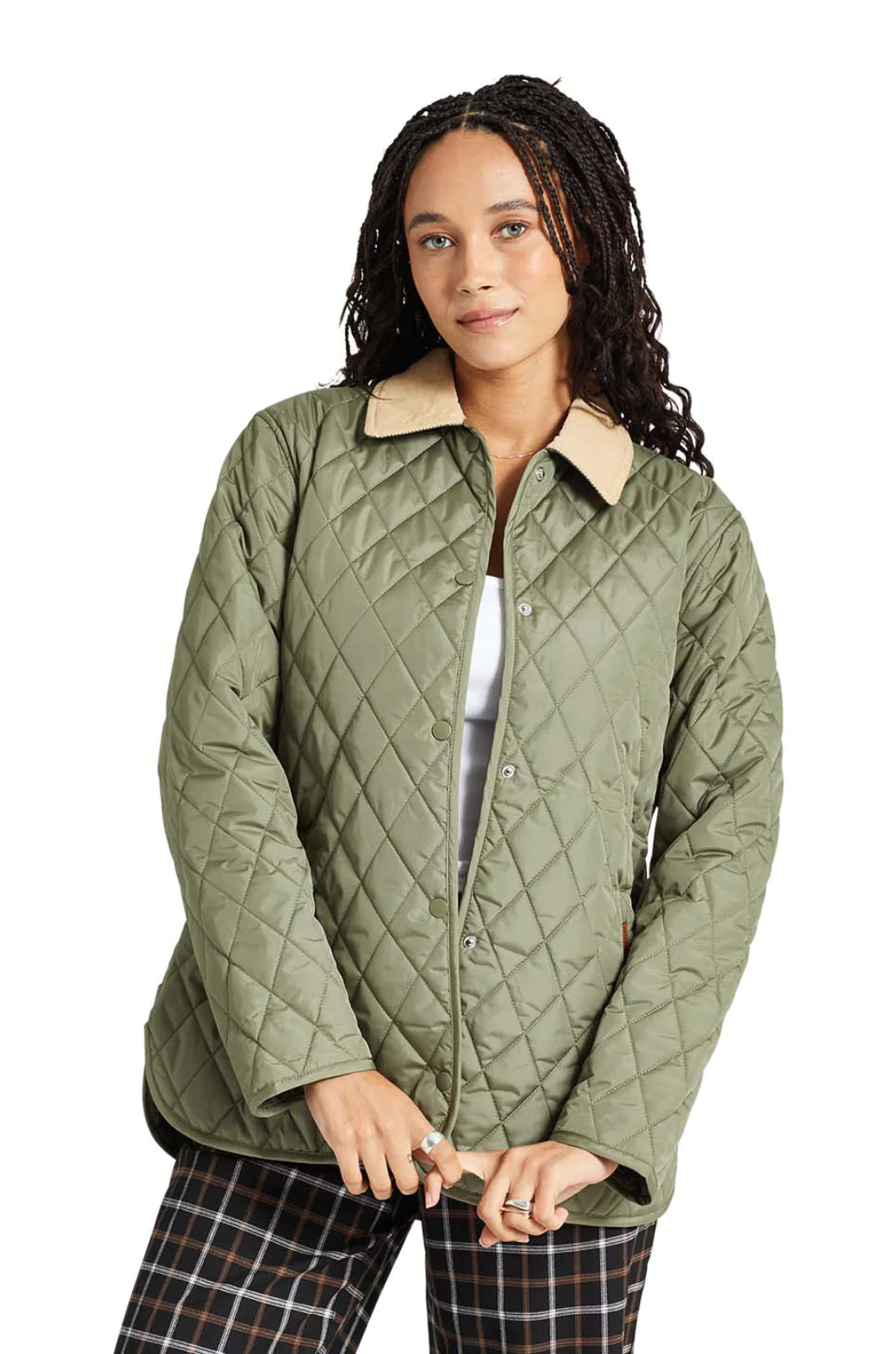BRIXTON Women's Cass Jacket Olive Surplus Nylon Jacket Polyester Jacket Spandex Jacket BRIXTON Women's Cass Jacket Olive Surplus Nylon Jacket Polyester Jacket Spandex Jacket