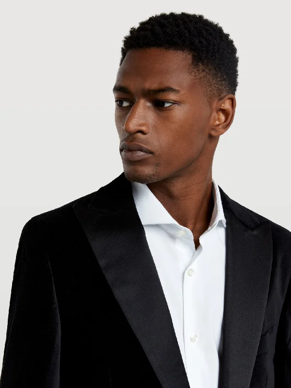 Velvet tuxedo blazer Linen Women's Suit