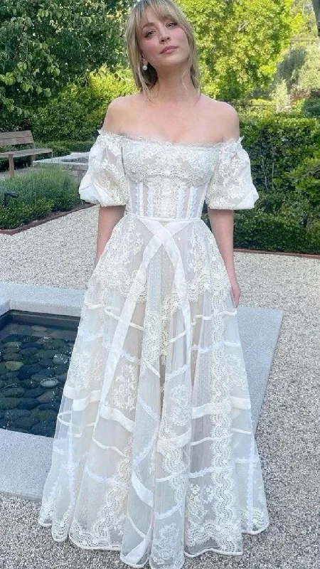 Elegant Off Shoulder A-Line Lace Retro Wedding Dress Vintage Party Dress, DP4627 Tunics Stylish elegant Elegant Off Shoulder A-Line Lace Retro Wedding Dress Vintage Party Dress, DP4627 Tunics Stylish elegant