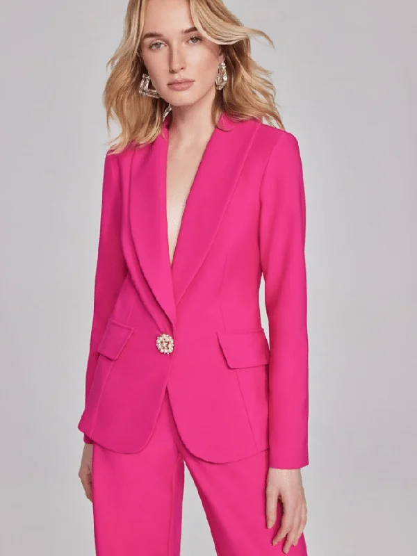 Joseph Ribkoff Lux Twill Fitted Blazer With Ornament Closure 241737 Col 4129 Women's Vintage Suit Joseph Ribkoff Lux Twill Fitted Blazer With Ornament Closure 241737 Col 4129 Women's Vintage Suit
