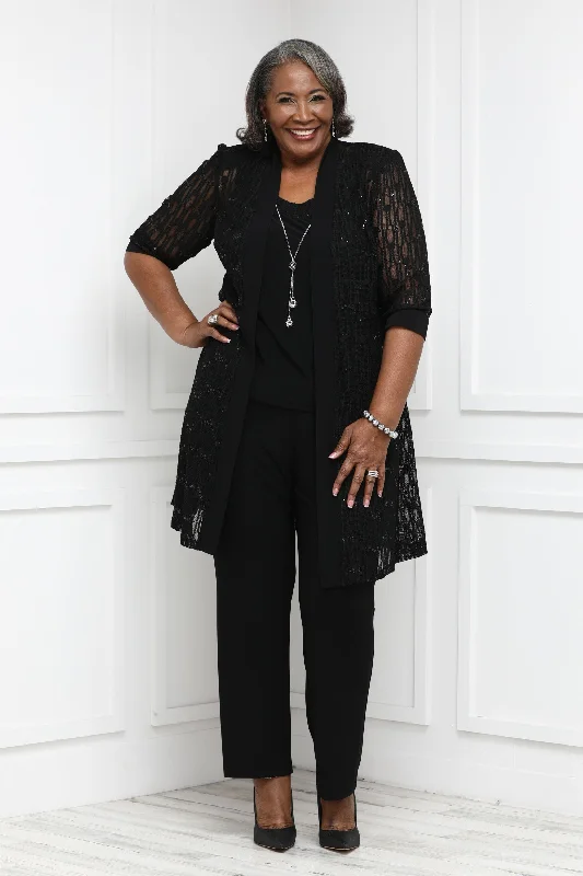 R&M Richards Plus Size 3 Piece Sequin Lace Jacket Pantsuit Mesh Jacket Canvas Jacket Denim Jacket R&M Richards Plus Size 3 Piece Sequin Lace Jacket Pantsuit Mesh Jacket Canvas Jacket Denim Jacket