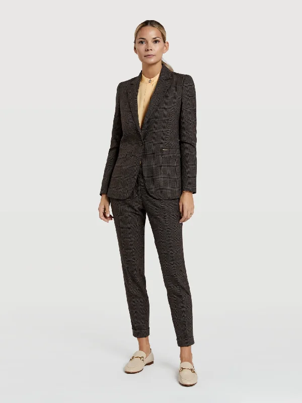 Prince of wales checks blazer Women's Stripe Blazer