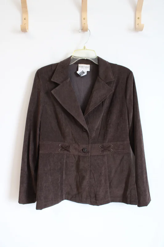 Fashion Bug Stretch Brown Jacket | M Cardigan Sweater Pullover