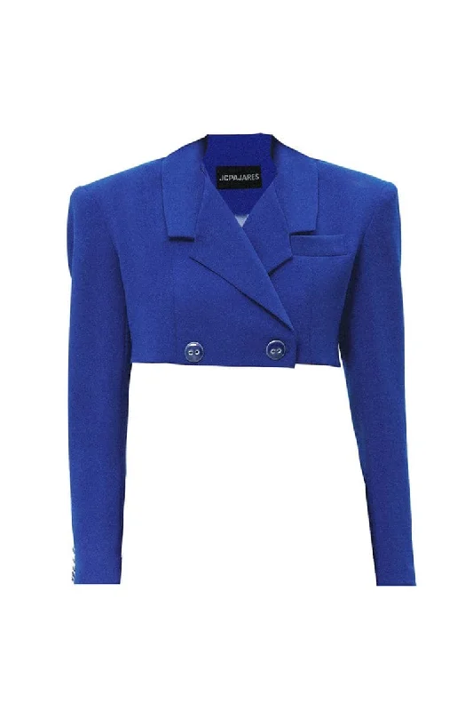 BLUE CROSSED CROP BLAZER Women's Luxurious Jacket