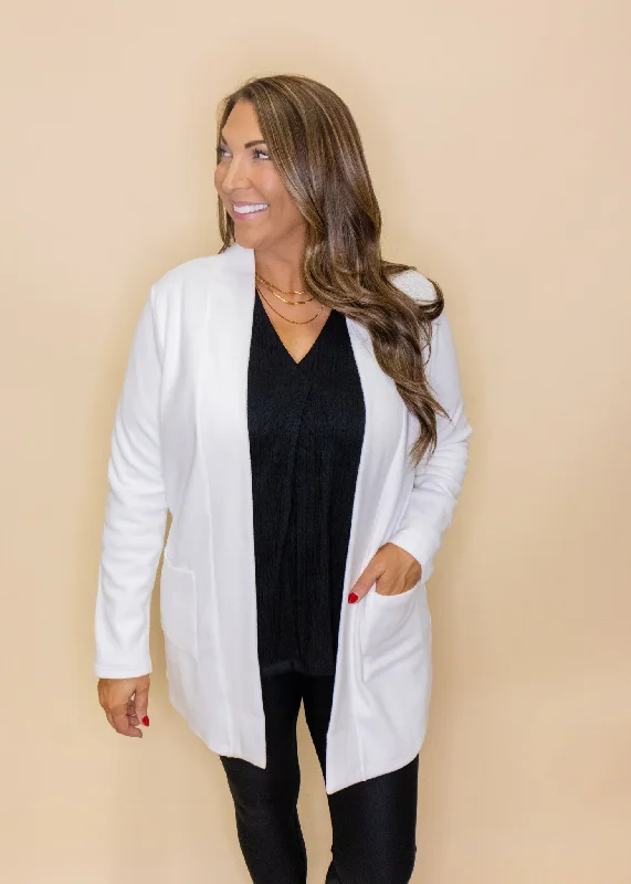 Maggie White Pocket Jacket Cotton Jacket Linen Jacket Terry Jacket
