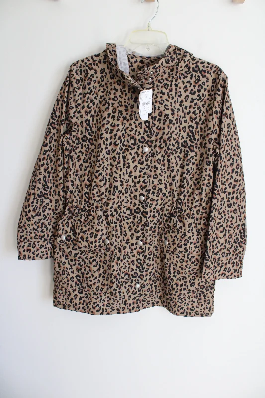 NEW J.Crew Leopard Print Water Resistant Rain Jacket | M Nylon Jacket Polyester Jacket Spandex Jacket