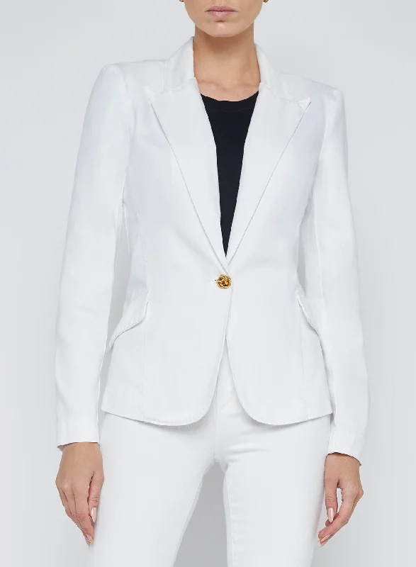 Baldwin Denim Blazer Blanc - L'AGENCE Plus Size Women's Coat